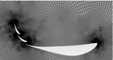 Figure 6. Mesh for a 3 element wing (front) 