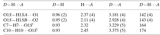 Table 1Hydrogen-bond geometry (A˚ , �).