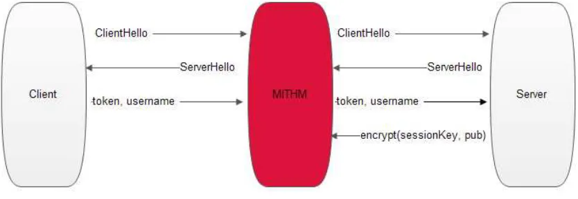 Figure 16: MITM attacker trying to perform a passive attack during the user Login 