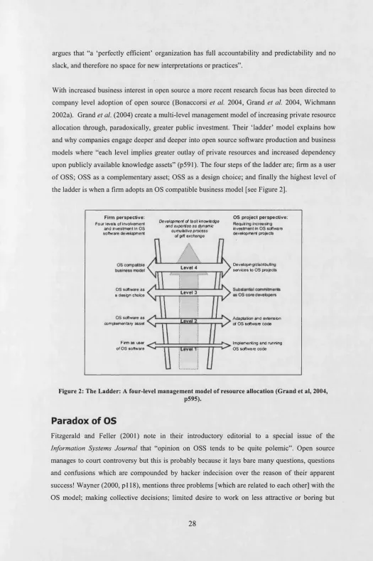 Figure 2: The Ladder: A four-level management model of resource allocation (Grand et al, 2004,