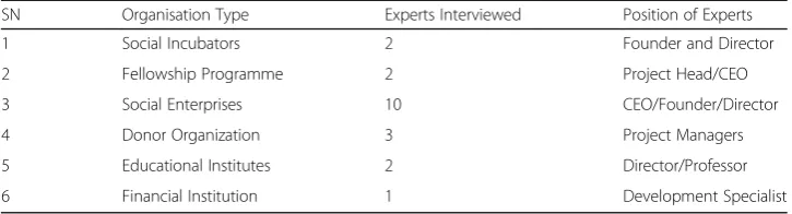 Table 1 Experts Interactions