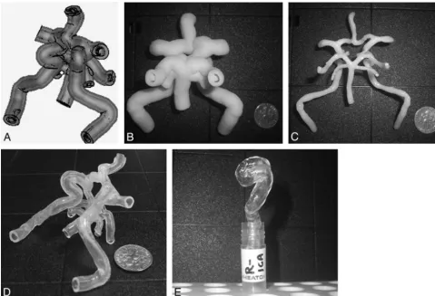 Fig 2. The virtual core-shell structure ((A) is designed for the preparation of the physical ABS model (B), which contains the CoW (C) as the core