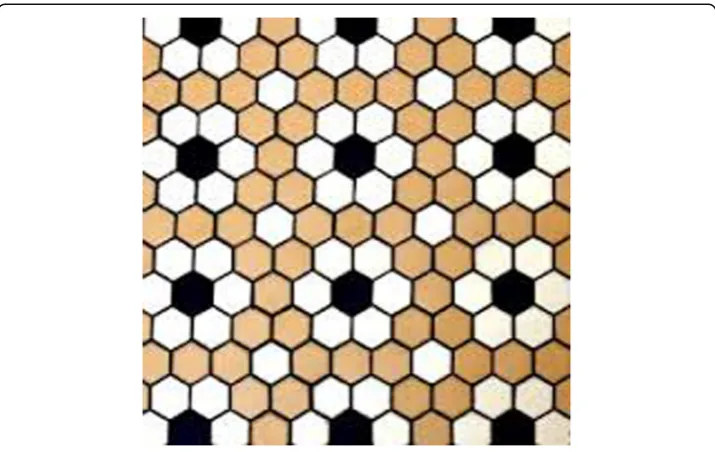 Fig. 1 Hexagonal floor tile pattern. This pattern may be created from individual tiles by following animplicit or explicit algorithm
