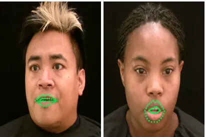 Fig. 1: Showing full face mesh for talker T1 (left) and T2(right)