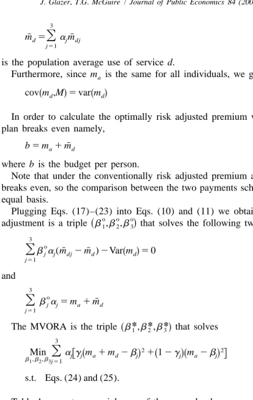 Table 1 presents a special case of the example above.