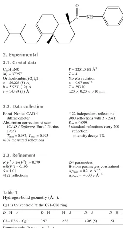 Table 1Hydrogen-bond geometry (A˚ , �).