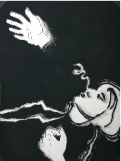 Figure in black space 