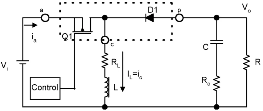 Figure 1 shows a simplified schematic of the buck-boost power stage. Inductor L and capacitor C make up the effective output filter