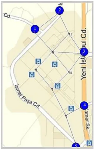 Fig. 4. The networked graph of the robots before the alarm  