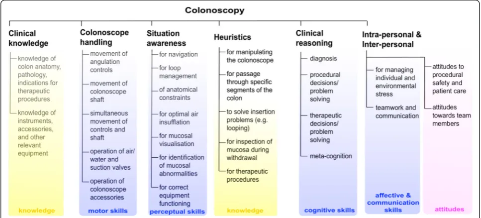 Fig. 1 Proposed colonoscopy competency framework derived from cognitive task analysis techniques and expert review