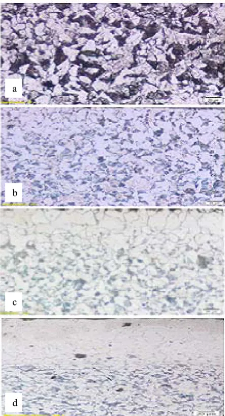 Fig. 3: Optical images of (a) as-received mild steel (b) 