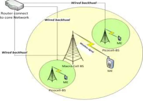 Fig. 1: The architecture of LTE-A networks with Picocell 