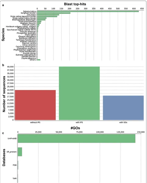 Fig. 3 Graphical representations of functional annotations in bin. A. donax leaf transcriptome