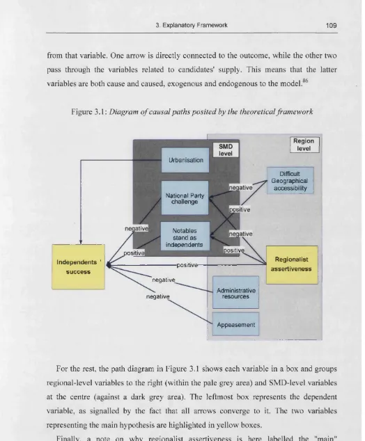 Figure 3.1: Diagram o f causal paths posited by the theoretical framework