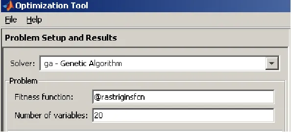 Figure 5.3: Rastrigin’s problem setup 