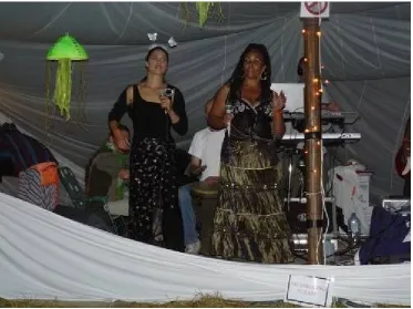 Figure 8: 22.15pm, Saturday night, chill out tent, Orchid Star, pulled the biggest crowd of the weekend here, at around twenty fans
