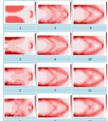 Fig. 3  Checkerboard structures disappearing process using (8) 