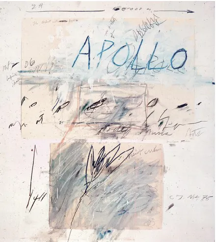 Figure 8: Cy Twombly, Apollo and the Artists, oil paint, wax crayon,                                                        