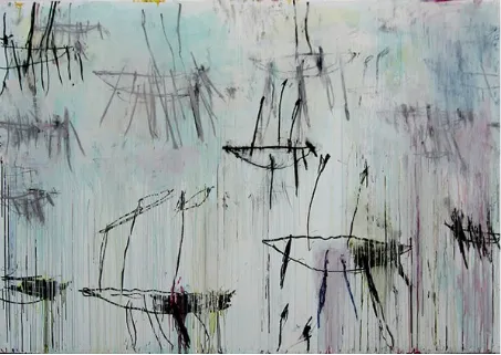 Figure 16: Cy Twombly, Lepanto, (panel 5 of 12) acrylic, wax, crayon and graphite on canvas, 216.5x 311.8cm, 2001 