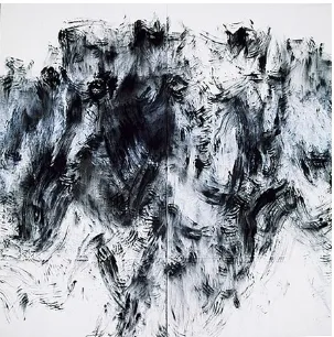 Figure 17: Jong Mok Lee, In the Mountain, ink on Oriental paper, 240x240cm, 1994  