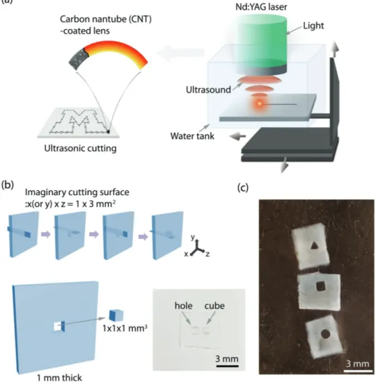 Figure 4 shows shadowgraph images of PA pulses and micro- micro-cavitation in water (a) and tissue-mimicking gel (b) at a laser 