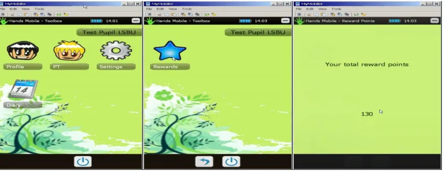 Figure 2 Diary Function Day Page and linked Personal Trainer Application for making toast (extract of full sequence) 