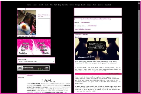 Figure 4 Screenshot of Julia’s first profile page 