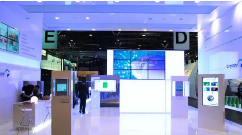 Fig. 3 Grottini Stand in Dusseldorf used for simulation of the retail environment; the  whole area is about 200 square maters and is monitored by 3 cameras