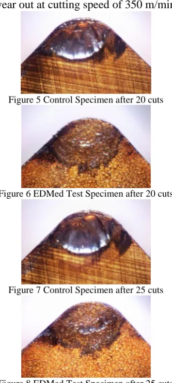 Figure 8 EDMed Test Specimen after 25 cuts   