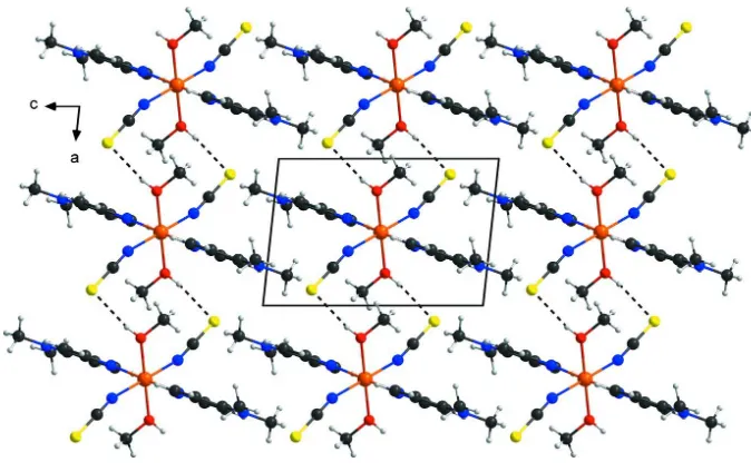 Figure 2Crystal structure of the title compound viewed perpendicular to the crystallographic a,c plane