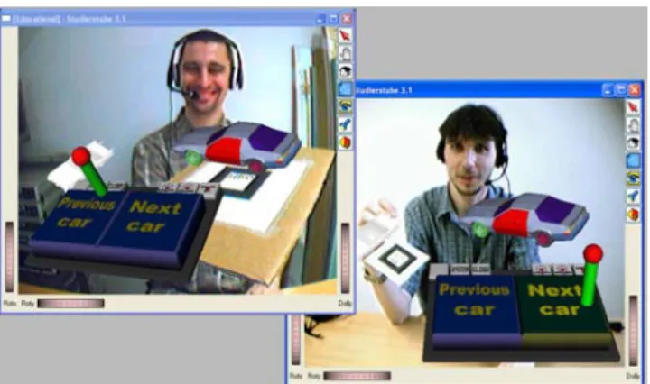 Figure 1. A screenshot of our AR videoconferencing system 