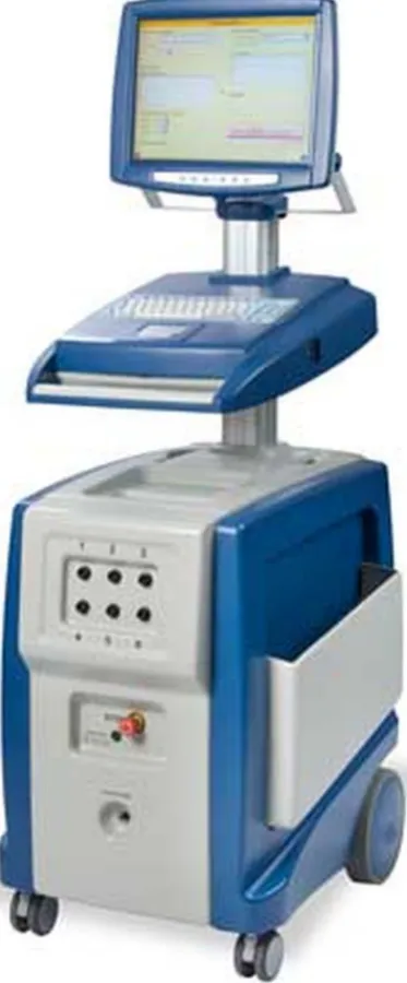 Figure 3Three electrodes transperineally inserted through abrachytherapy grid.
