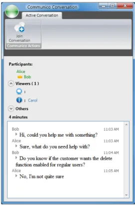 Fig. 5. Conversation Window - Participating