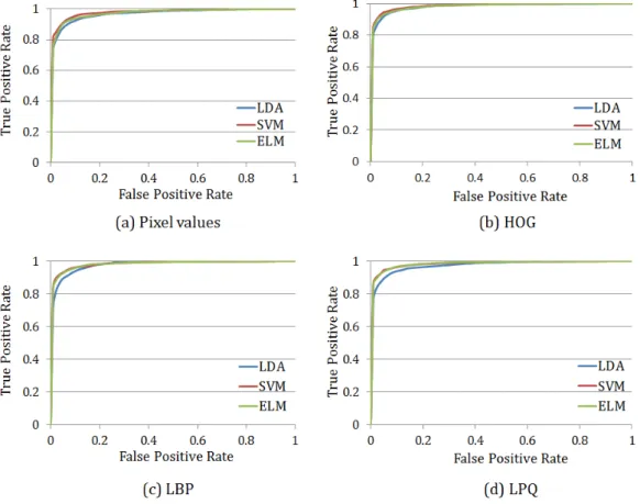 Figure 10. The ROC curves for the MIX database with different feature descriptors.