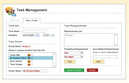 Figure 2. Task management page of the system. 