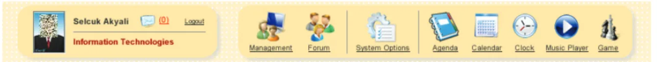 Figure 3. A closer look at the User Info Panel and the Tool Panel. 