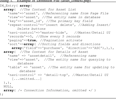 Figure 2 is the detailed page for each asset. It can containany kind of form element. If the user edits the string of