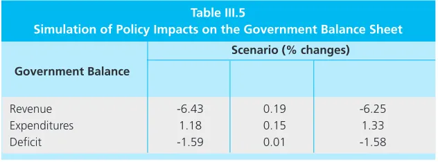Table III.5Simulation of Policy Impacts on the Government Balance Sheet
