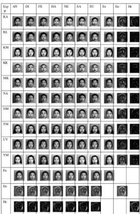 Table 1: The training samples of facial expression 