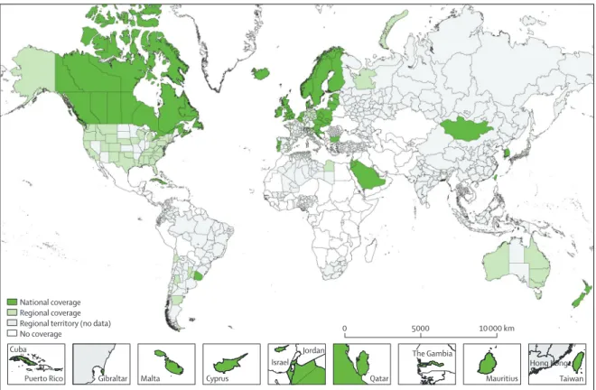 Figure 1: Participating countries and regions (adults)