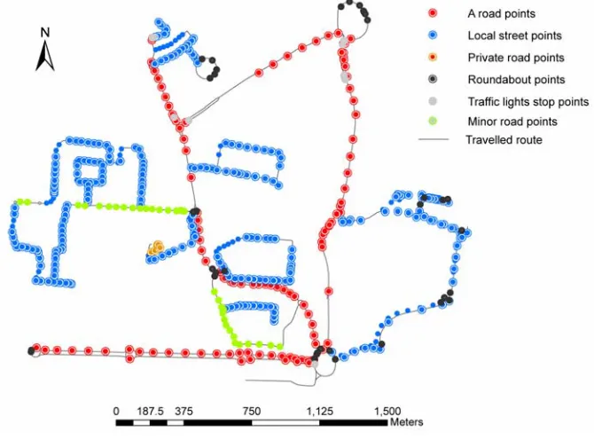 Figure 10: Distribution of correctly grouped points on travelled routes 