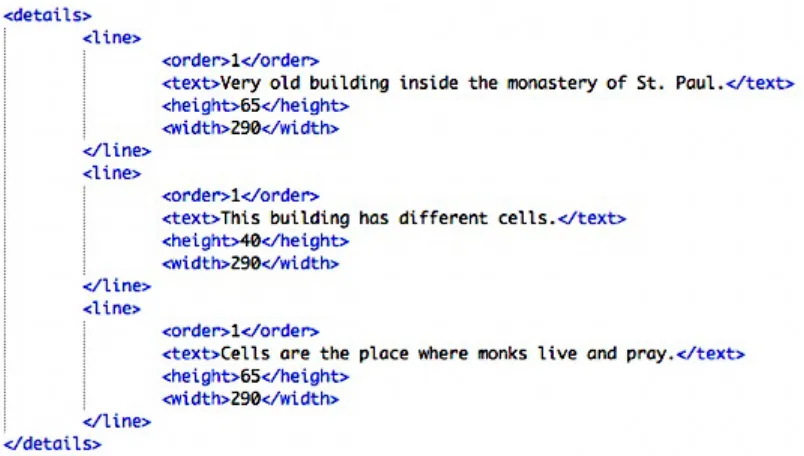 Figure 3.1.3.1 Section from the ActionScript code                             