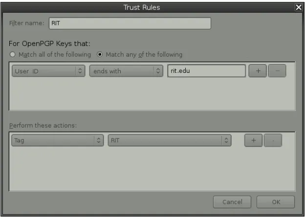 Figure 2: Mock-up of adding a Trust Rule.