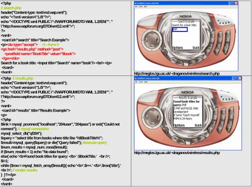 Figure 6 Search in MySQL database and display the results 