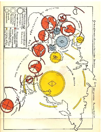 Fig. 3 – Fritz Metzler’s Map of “Basic Forms of Racial Thinking” (Waldmann, 1938, between pp