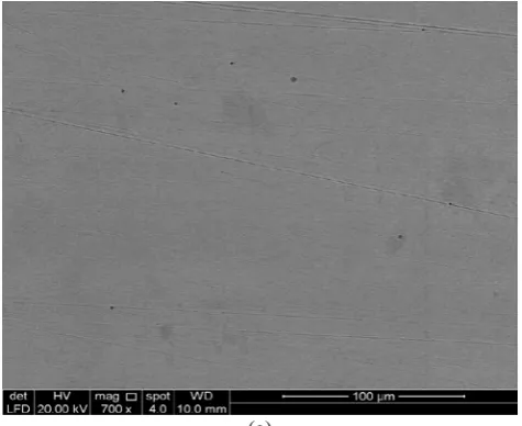 Fig. 1(a) shows a micrograph of pure carbon steel before a corrosion testing. As can be seen the surface is smooth