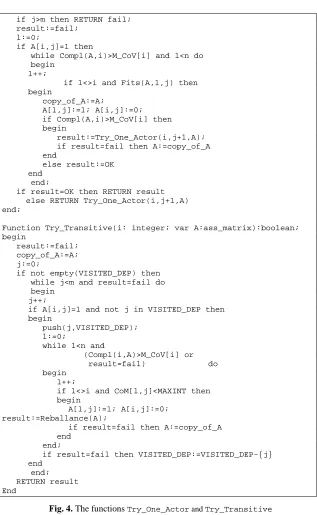 Fig. 4. The functions Try_One_Actor and Try_Transitive
