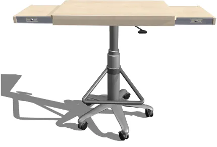 Figure 14: 3-D model of workstation with trays extended. 