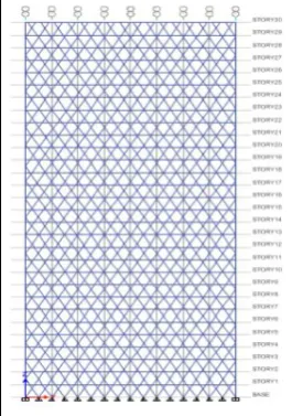 Fig. 1.3: Diagrid structure with Varying Angle 