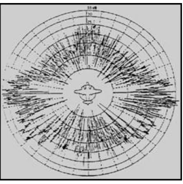 Figure 2.6 Radar Cross section of an aircraft with respect to the aspect angle [26] 